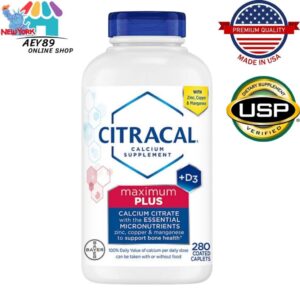 Citracal Maximum Plus Calcium Citrate + D3, 280 Caplets (ขวดขาว)