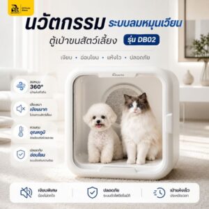 ส่งไว ตู้เป่าขนสัตว์เลี้ยงBratvee รุ่นDB02/DB04/DB06 จุ60L-82L เชื่อมแอปได้ ควบคุมอุณหภูมิ มีระบบฆ่าเชื้อ รับประกัน 1 ปี
