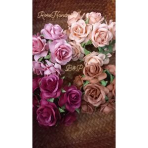 *ถูกดีพร้อมส่ง กุหลาบกระดาษสาอัดกลีบ แฮนด์เมด ดอก4cm.แพค 12ดอก