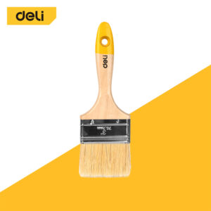 Deli แปรงทาสีบ้าน แปรงสี ด้ามจับสีเหลือง มีขนาด4 ทนทาน ขนไม่หลุดง่าย ขนนุ่ม เกรดพรีเพมี่ยม Paint Brush