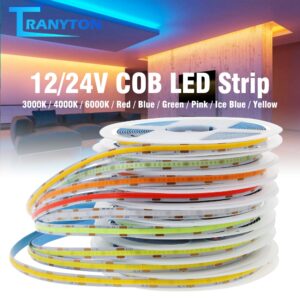ไฟเส้น LED COB LED 9 สี ให้เหลือก 5Mไฟตู้/ทีวี/คอมพิวเตอร์/ห้องนอนไฟ/ไฟเพดานที่บ้าน 8mm ไฟปีใหม่ ไฟเส้นสายยาว ไฟติดห้อง