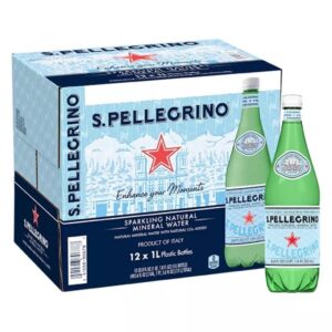 🌟พร้อมส่ง🌟San Pellegrino Sparkling Mineral Water 1000 ml (PET) น้ำแร่อัดแก๊สธรรมชาติ ขวดพลาสติก 12 ขวด
