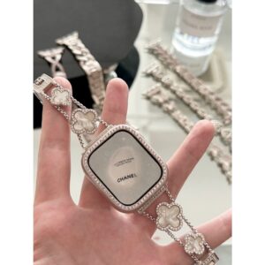 พร้อมส่ง สายนาฬิกา แบบโซ่ดอกไม้แวนคลีฟ+เคสเพชร ใช้ได้กับ Smart Watch 11 10 9 8 7 6 5 4 3 2 1 Se Ultra และรุ่น H16mini