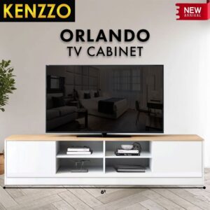 KENZZO: ชั้นวางทีวี ตู้ทีวี สไตล์ Minimal เรียบหรู เหมาะสำหรับห้องนั่งเล่น Orlando TV Cabinet/ ตู้วางทีวี