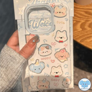 น่ารักลูกแมวลูกสุนัขเคส VIVO Y19s pro Y03 Y04 Y21D Y18 Y28 Y15 Y11 Y17s Y17 Y36 Y12 Y20i Y22 Y21 Y16 Y35 Y51 ช้างหมีเคส