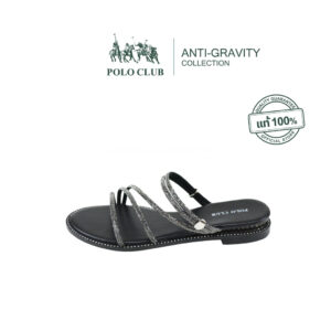 POLO CLUB รองเท้าแตะ ใส่ได้ทั้งแบบสวมหรือรัดส้น รุ่น AG-2820 สีดำ | รองเท้าแตะผู้หญิง สูง 1 นิ้ว
