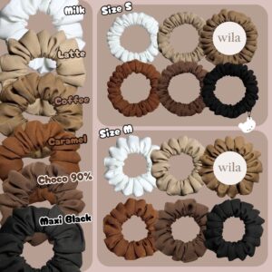 ยางมัดผม (รวมสีขายดี ขาว กากี น้ำตาล ดำ) Scrunchies ผ้าเนื้อด้าน ไม่กินผม มีขนาดให้เลือก
