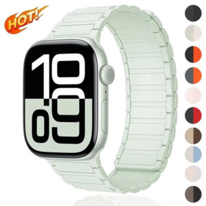 สร้อยข้อมือสายรัดซิลิโคนแม่เหล็กสําหรับ แอปเปิล ดู พิเศษ 2 49 มม. ส10 46/42/45/44/40 มม. 41 มม. ฉันดู ชุด 11 10 9 8 7 6