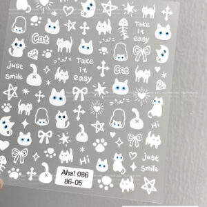 สติกเกอร์ติดเล็บลายน้องแมววิบวับแผ่นละ 9 บาท สติกเกอร์ติดเล็บลายน้องแมววิบวับแผ่นละ 9 บาท
