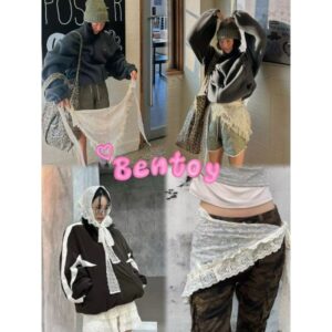 Bentoy🏝️ผ้าโพกเอว ลายลูกไม้ ตัดขอบ ผูกเอว คลุมผม เท่ๆ สไตล์​มินิมอลง(1234)
