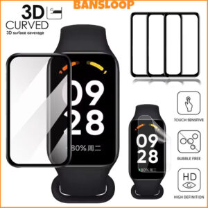 แก้วนิรภัย 3D / ฟิล์มอ่อน for Xiaomi Mi Band 9 / 8 Active อุปกรณ์ป้องกันหน้าจอ for Smartwatch Redmi Band 2/Redmi Band 3