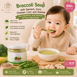 🥣🥦 ซุปผักผงเด็ก🌽🥕 6M+ Freeze Dried ผัก เนื้อสัตว์ ธัญพืช บดละเอียด ชงง่าย ไม่ปรุงรส Baby Instant Soup BLW Baan Raya
