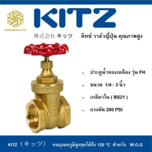 วาล์วประตูน้ำ ทองเหลือง KITZ รุ่น FH 1.1/4 -2 นิ้ว