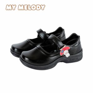 MY MELODY ใหม่ล่าสุด รองเท้านักเรียนหญิงมายเมโลดี้ หนังดำพื้นลายมายเม รุ่นMM-101