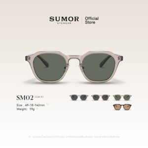 SUMOR : (SM02) แว่นกันแดดสไตล์เรียบหรู ผู้หญิง กรอบTR90 สวมใส่สบาย เลนส์ Polarized กันรังสีUV เหมาะท่องเที่ยวและออกแดด