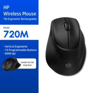 HP 720M Tilt Ergonomic Wireless Mouse เมาส์ไร้สายเพื่อสุขภาพ บลูทูธ ปรับระดับได้ รองรับ PC/Laptop