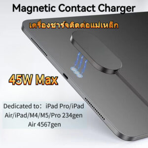 ToKerNew เหมาะสําหรับ iPad Pro/iPad Air/iPad /M4/M5/Pro 234gen Air 4567gen Magnetic Contact Charger 45W 35W 27W สายชาร์จ
