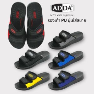 ADDA 7MA03 ** รองเท้าแตะแบบสวม สายคาด 2 สายแบบติดเทปกาวกำลังเป็นที่นิยม นุ่มสบาย น้ำหนักเบา Size:39-45