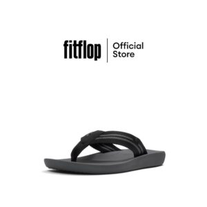 FITFLOP IQUSHION TWO-STRIPE WEB FF รองเท้าแตะผู้ชาย รุ่น A6S-D89 สี BLACK