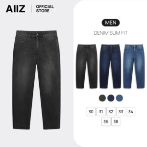 AIIZ กางเกงยีนส์ผู้ชายขายาวทรงเข้ารูป AIIZ Men's Denim Slim fit