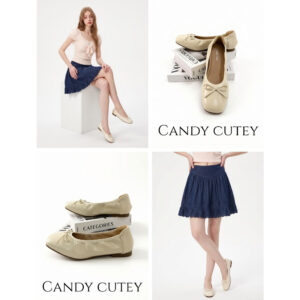Candy Cutey รองเท้าแบนบาเล่ต์ผู้หญิง หนังนุ่มสุดๆ ใส่สบายไม่เจ็บเท้า ส้นออกแบบป้องกันการถลอกเท้า ดีไซน์เรียบง่ายเข้ากับท