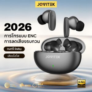 JQVITEK หูฟังบลูทูธ TWS หูฟังบลูทูธไร้สาย HIFI สเตอริโอ รองรับระบบตัดเสียงรบกวน ENC บลูทูธ 5.3 คุยชัด ไมค์ชัด EP51C
