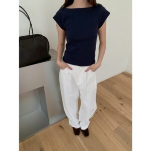 (พร้อมส่ง) Clothestoryy - #INBYIN BOAT-NECK TOP เสื้อแขนสั้น ดีไซน์คอปาด