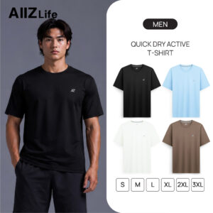 AIIZ (เอ ทู แซด) - AIIZ เสื้อยืดแอคทีฟผู้ชายคอกลม ผ้าแห้งเร็ว AIIZ Men's Quick Dry Active T-Shirt