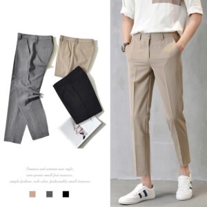 MNO.9 กางเกงสแล็คชาย 5ส่วน สไตย์เกาหลี กางเกงขายาวชาย Casual Slacks Pants M201 กางเกงชาย