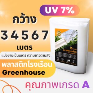 พลาสติกคลุมโรงเรือน Greenhouse ของแท้ PE กว้าง2-4ม. หนา100-200ไมครอน กันUV7% อายุ3-5ปี ขายเป็นเมตร